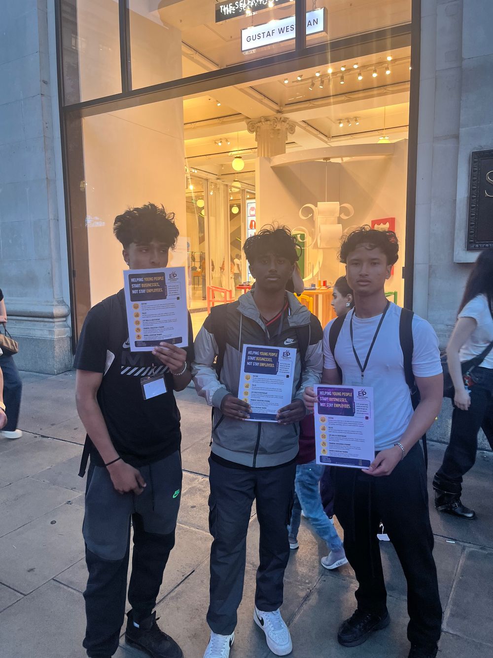 Empowering Pathways team on the streets handing out flyers